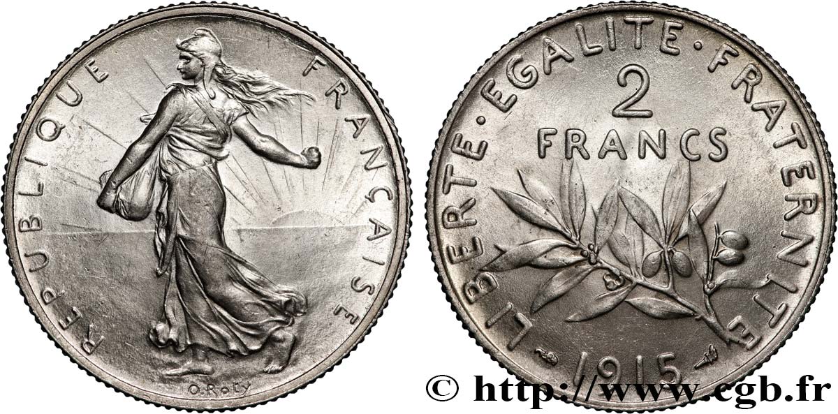 2 francs Semeuse 1915  F.266/17 AU 