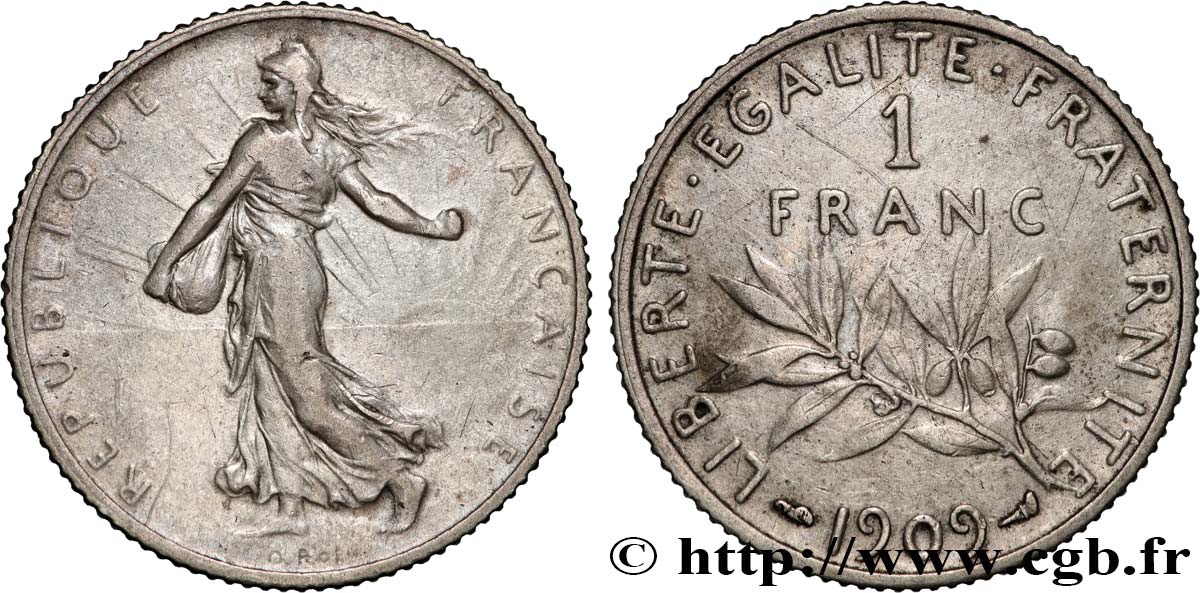 1 franc Semeuse 1909 Paris F.217/14 q.BB 