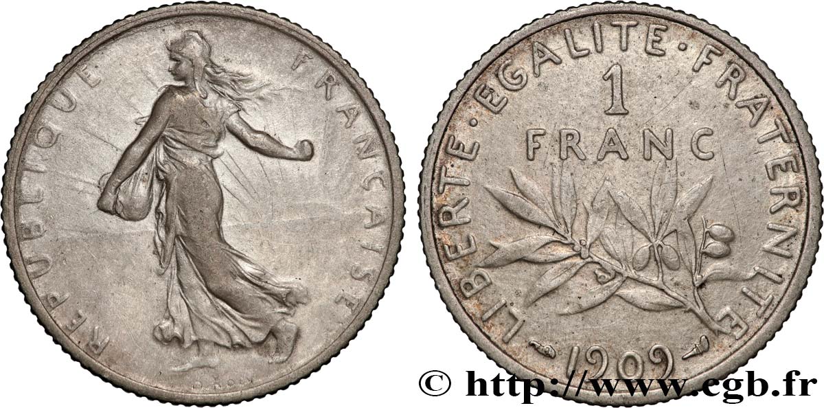 1 franc Semeuse 1909 Paris F.217/14 VF 