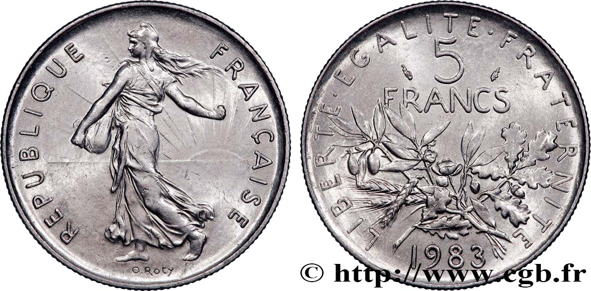 5 francs Semeuse, nickel 1983 Pessac F.341/15 BB 