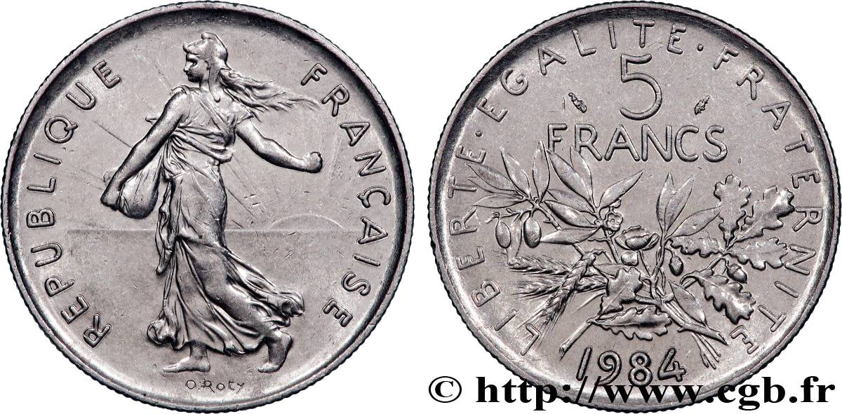 5 francs Semeuse, nickel 1984 Pessac F.341/16 EBC 