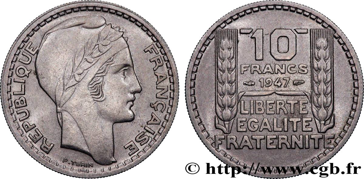 10 francs Turin, grosse tête 1947  F.361A/4 SPL+ 