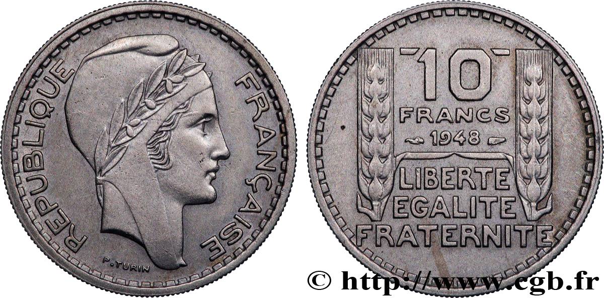 10 francs Turin, petite tête 1948  F.362/3 MS 