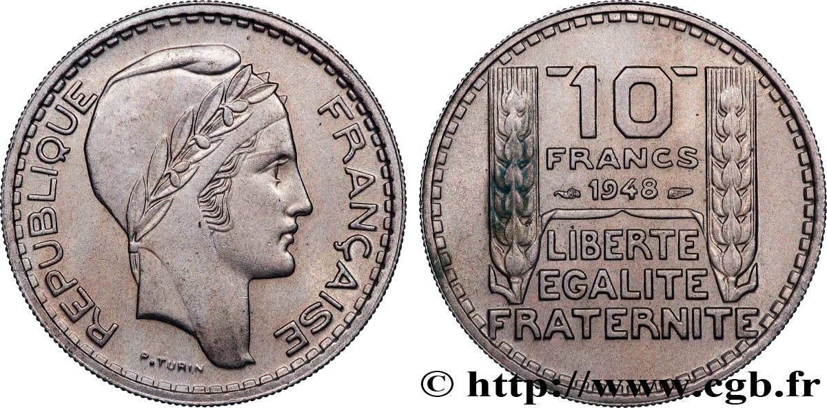 10 francs Turin, petite tête 1948  F.362/3 MS 