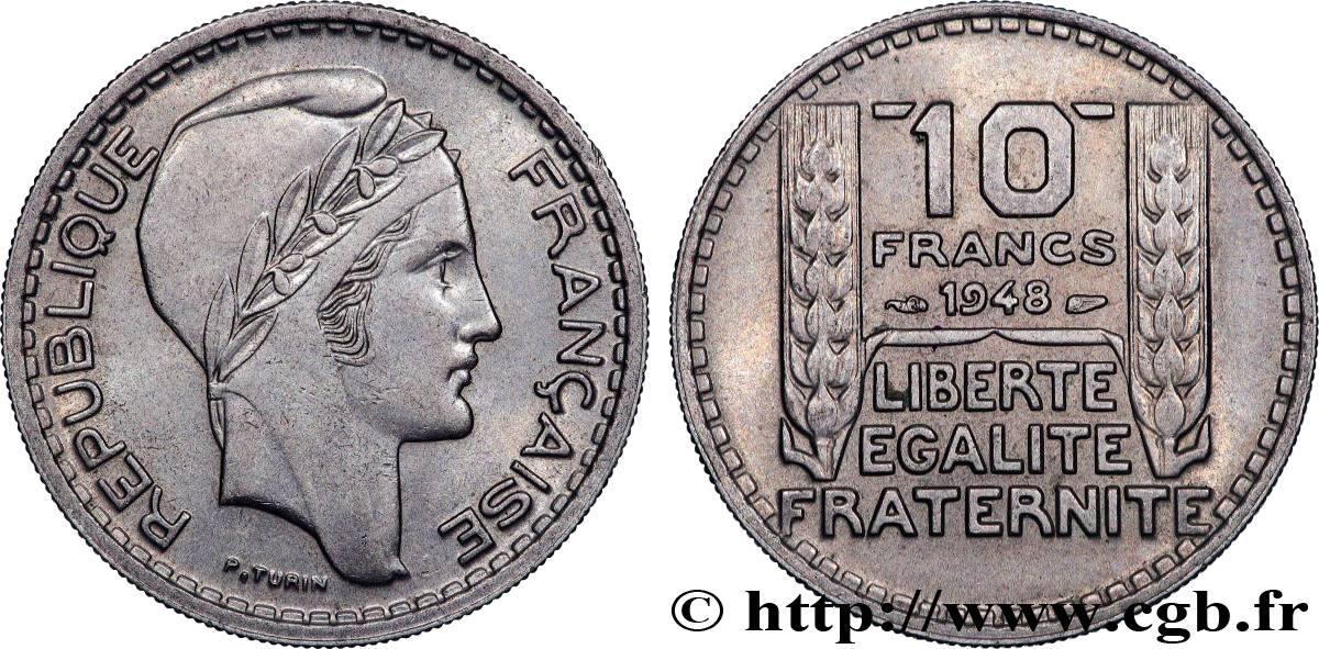 10 francs Turin, petite tête 1948  F.362/3 MS 