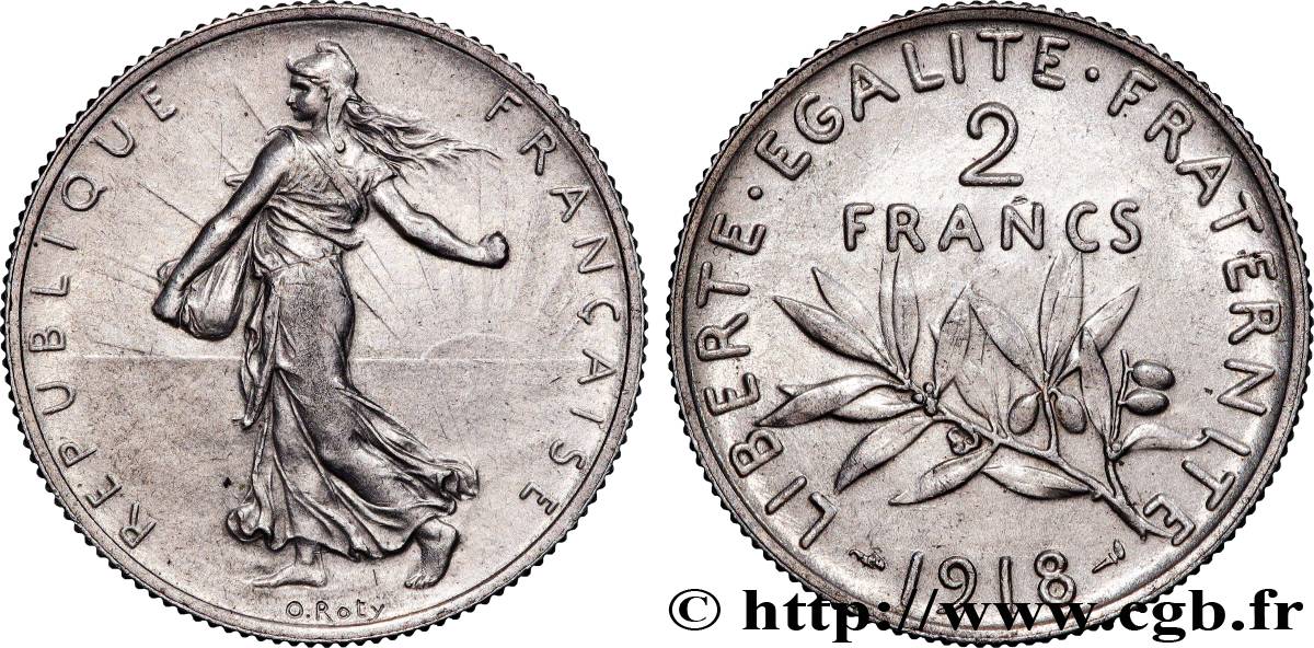 2 francs Semeuse 1918  F.266/20 MBC+ 