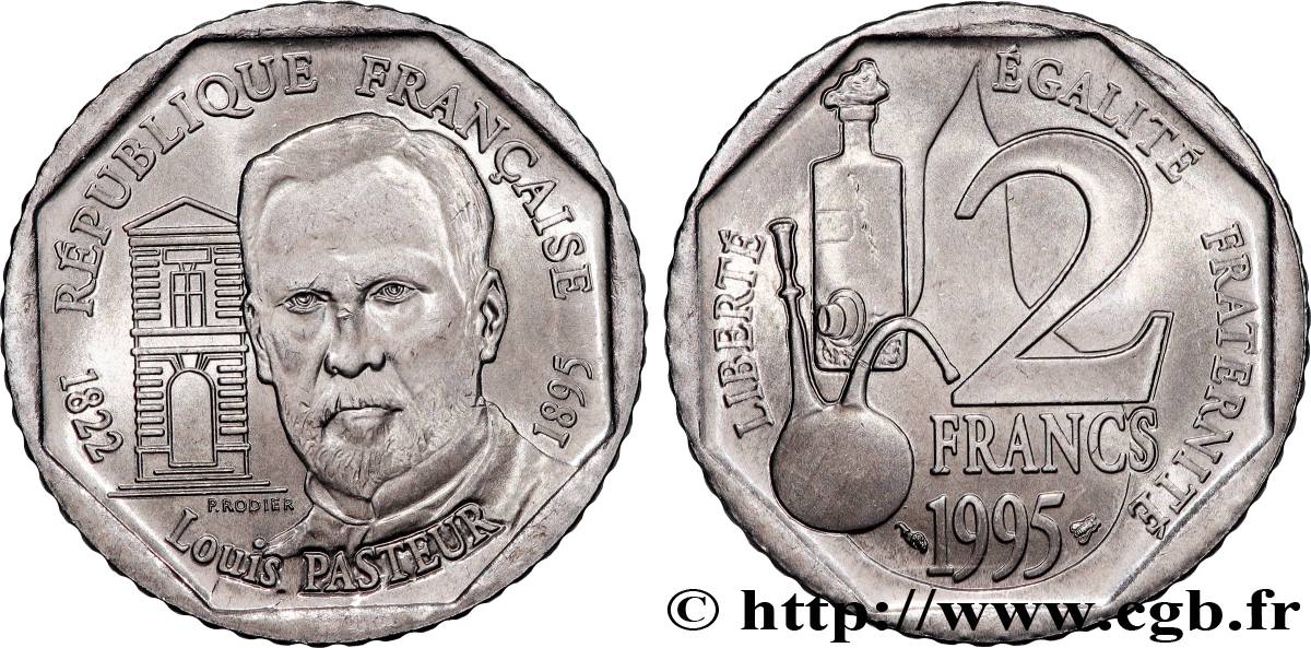 2 francs Louis Pasteur 1995 Pessac F.274/2 SPL 