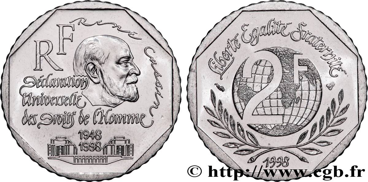 2 francs René Cassin 1998  F.276/2 EBC+ 