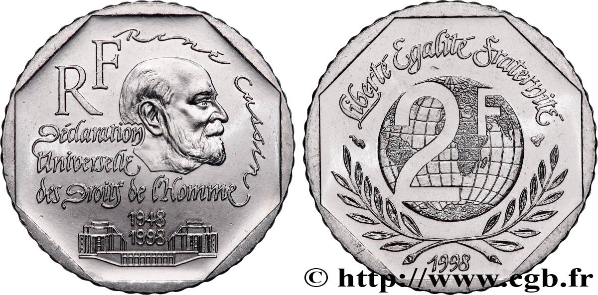 2 francs René Cassin 1998  F.276/2 SUP+ 