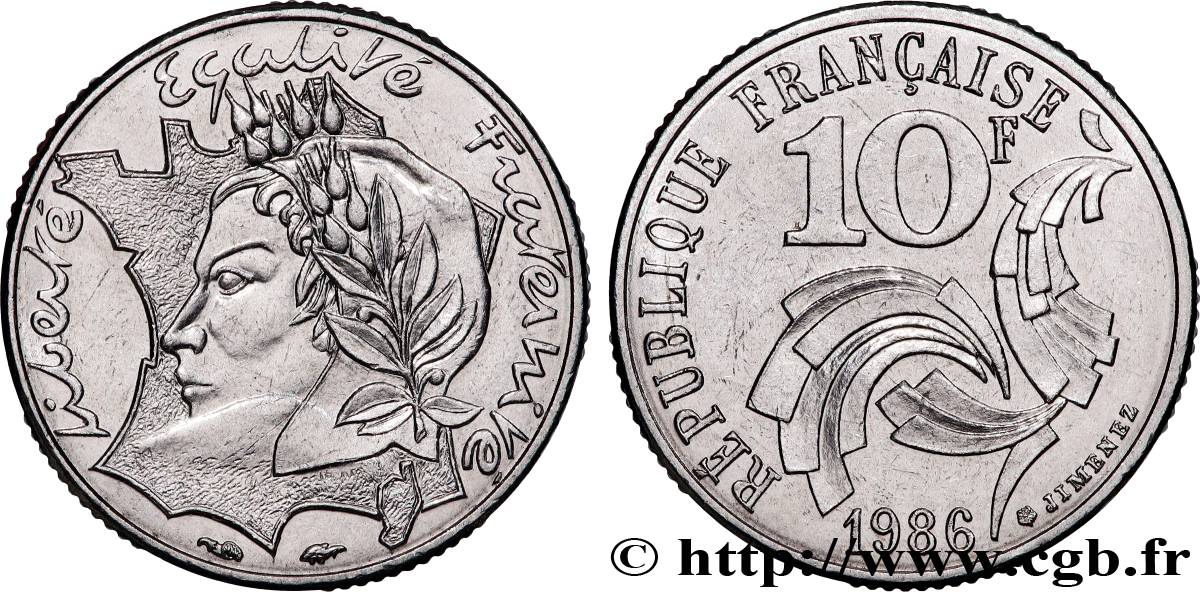 10 francs Jimenez 1986  F.373/3 AU 