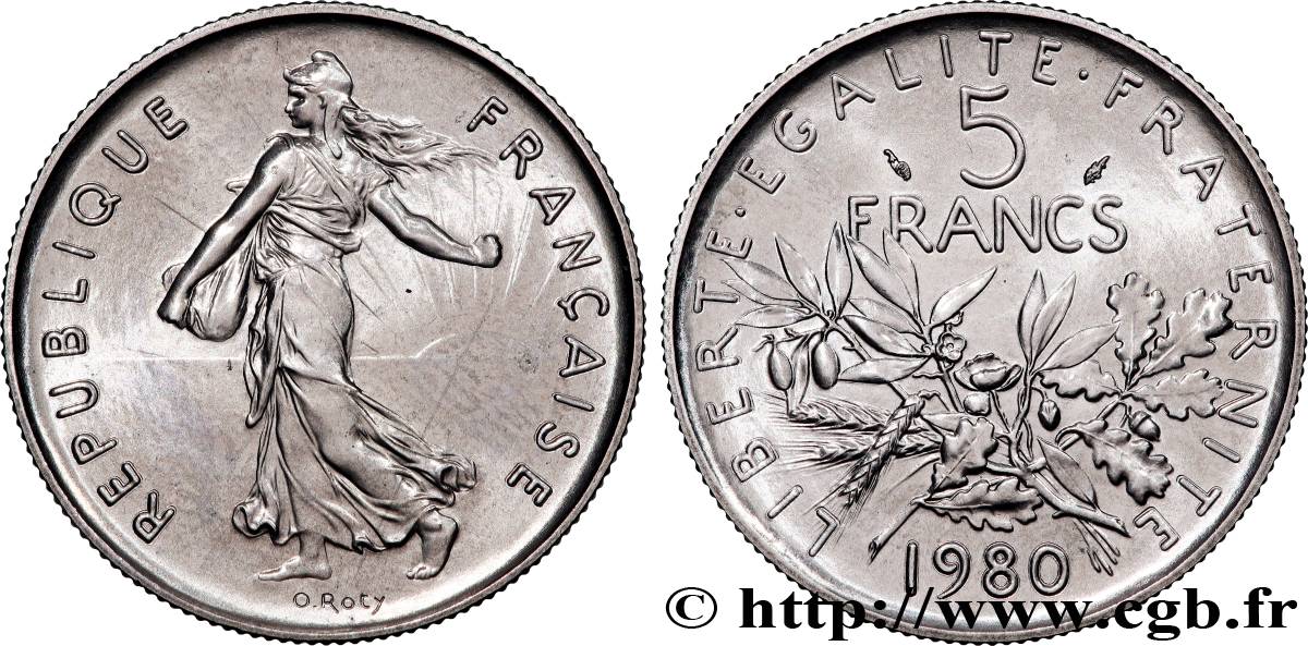 5 francs Semeuse, nickel 1980 Pessac F.341/12 MS 