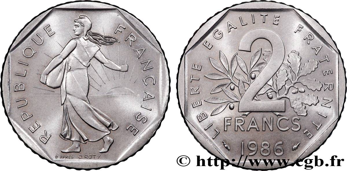 2 francs Semeuse, nickel 1986 Pessac F.272/10 MS 