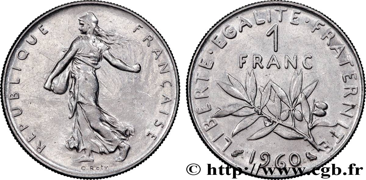 1 franc Semeuse, nickel 1960 Paris F.226/4 MS 