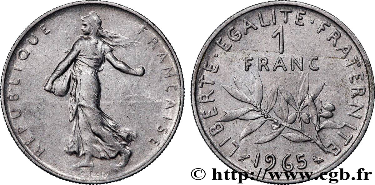 1 franc Semeuse, nickel, petite chouette 1965 Paris F.226/10 XF 