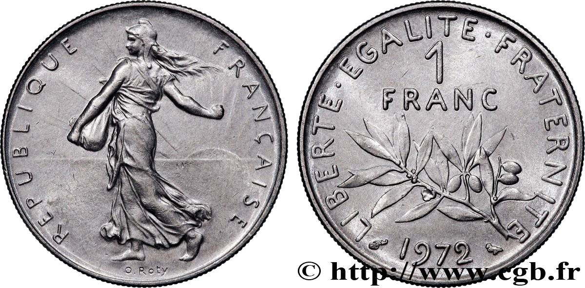 1 franc Semeuse, nickel 1972 Paris F.226/17 VZ+ 