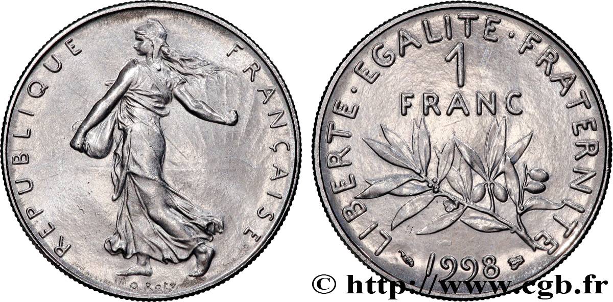 1 franc Semeuse, nickel, BU (Brillant Universel) 1998 Pessac F.226/46 MS 