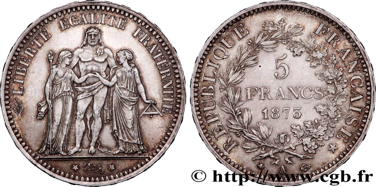 5 francs Hercule 1873 Paris F.334/9 VZ 