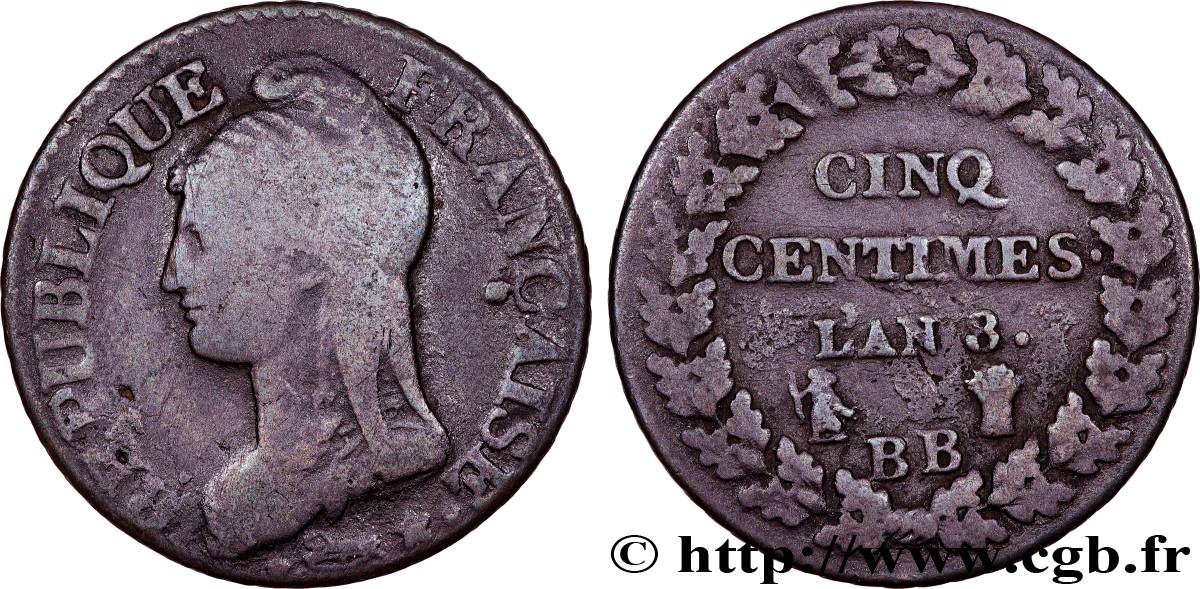 Cinq centimes Dupré, grand module 1800 Strasbourg F.115/117 q.MB 