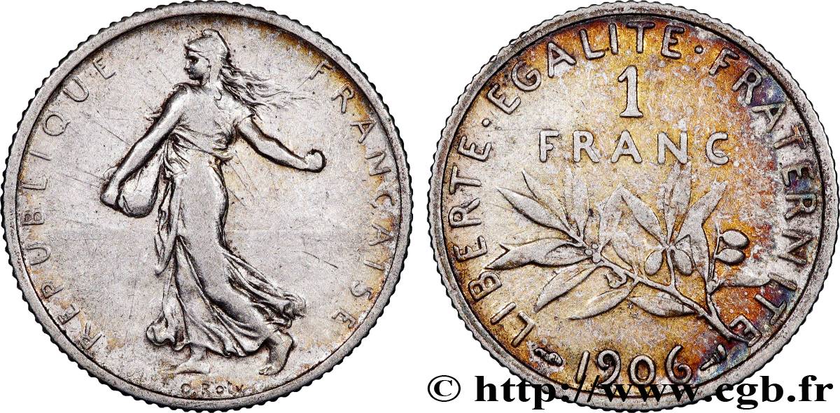 1 franc Semeuse 1906 Paris F.217/11 VF 