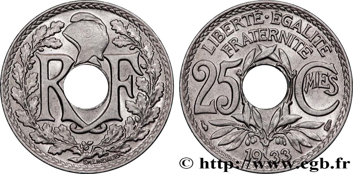 25 centimes Lindauer 1933  F.171/17 VZ62 