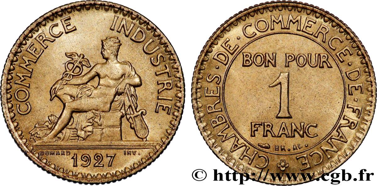 1 franc Chambres de Commerce 1927 Paris F.218/9 SUP+ 