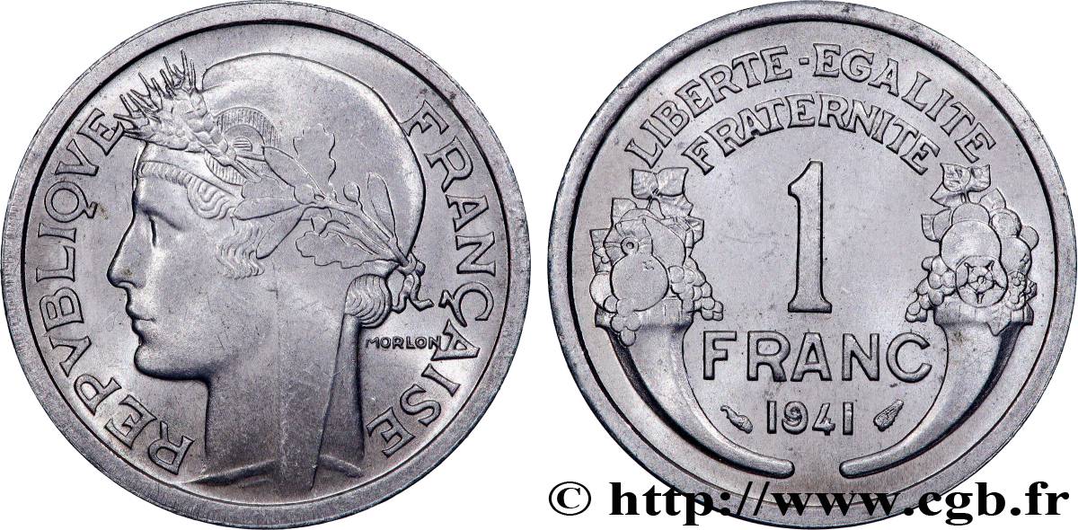 1 franc Morlon, lourde 1941 Paris F.220/2 SPL63 