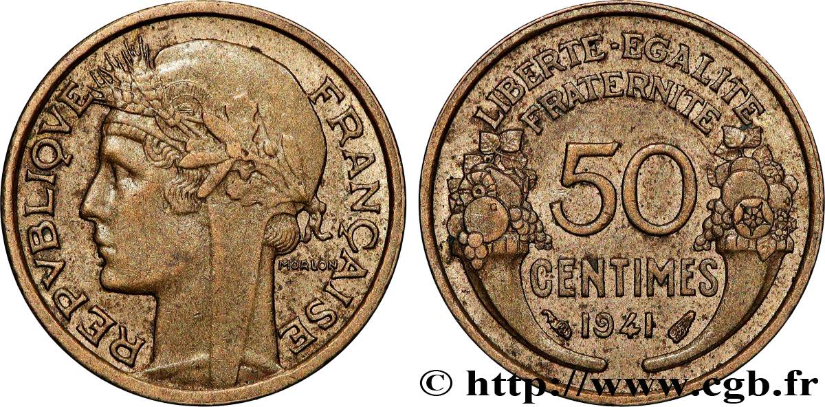 50 centimes Morlon 1941  F.192/18 SUP 