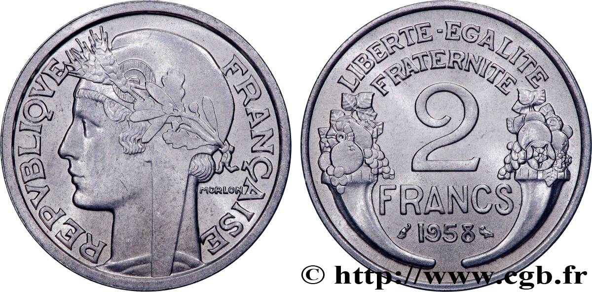 2 francs Morlon, aluminium 1958  F.269/18 FDC65 