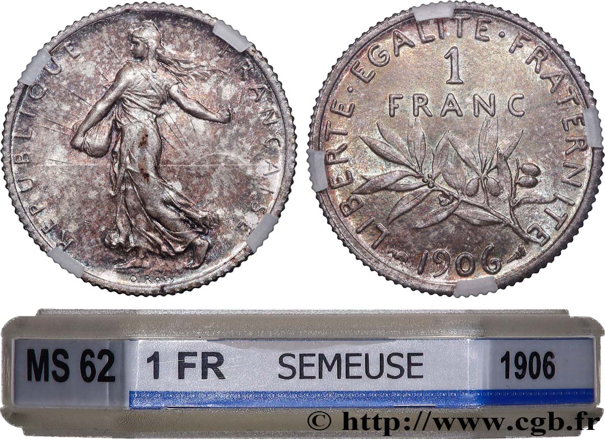 1 franc Semeuse 1906 Paris F.217/11 EBC62 GENI