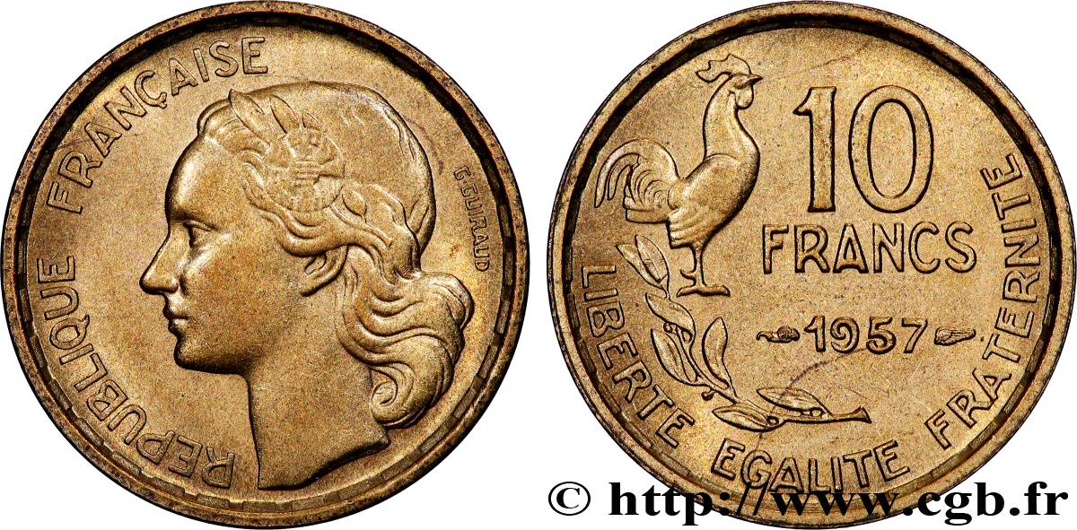 10 francs Guiraud 1957  F.363/13 SPL64 