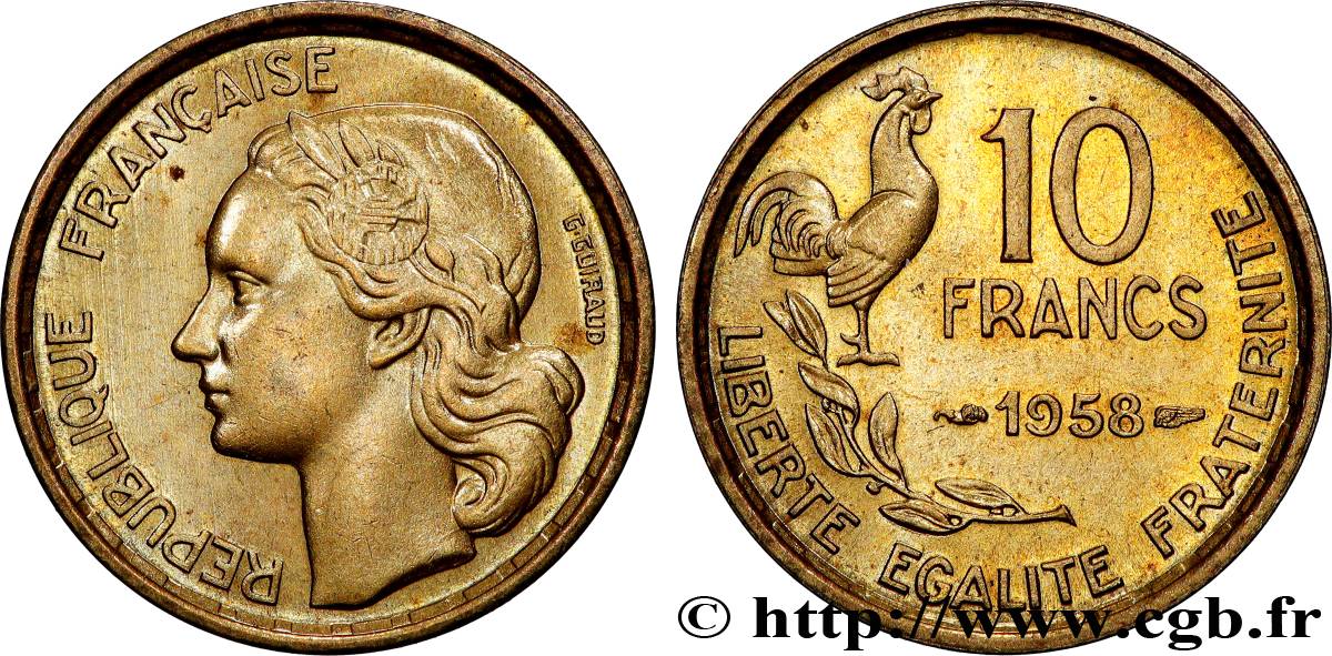 10 francs Guiraud 1958  F.363/14 SUP62 