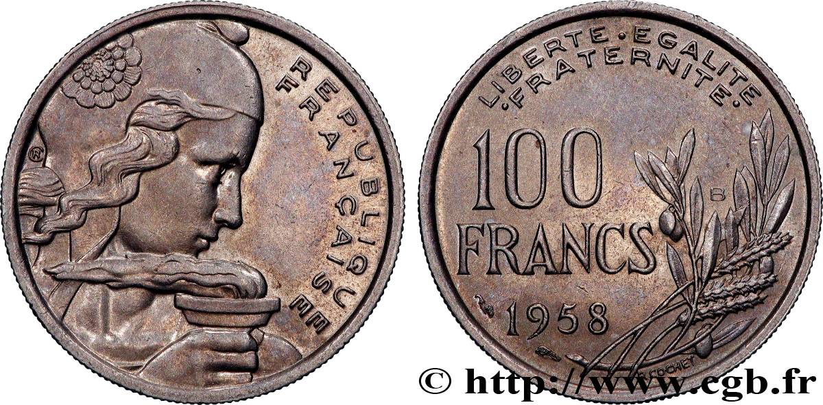 100 francs Cochet 1958 Beaumont-Le-Roger F.450/14 AU 