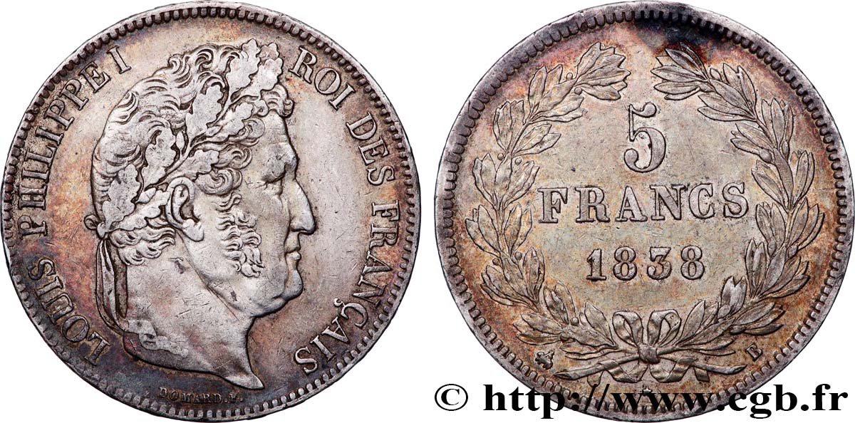 5 francs IIe type Domard 1838 Rouen F.324/69 BB 