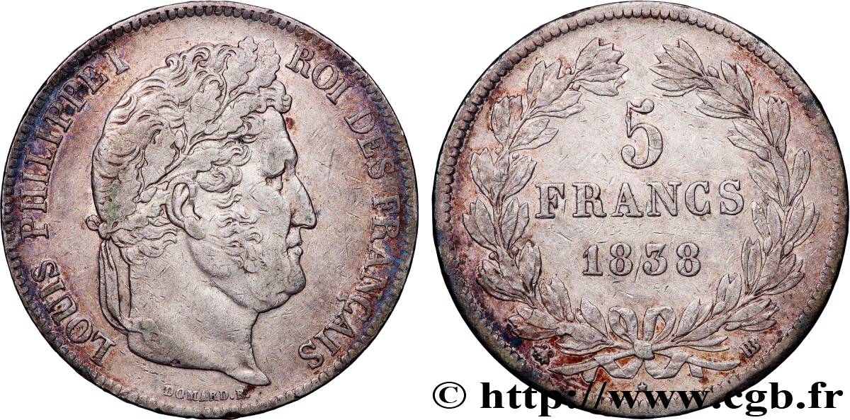 5 francs IIe type Domard 1838 Strasbourg F.324/70 TTB 