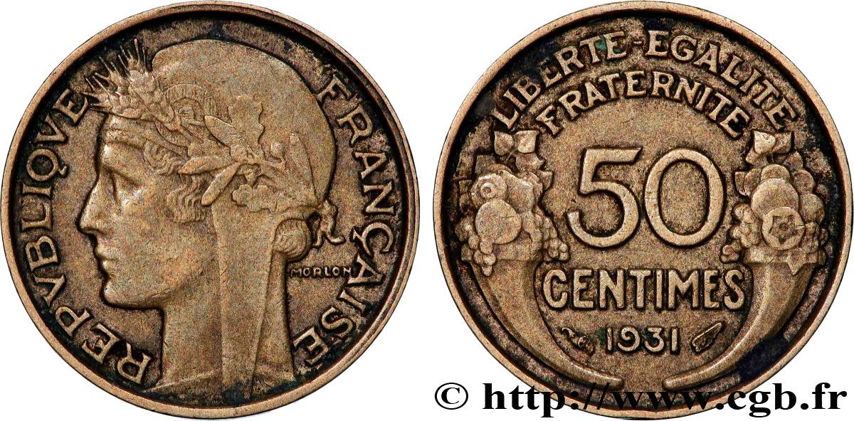 50 centimes Morlon, avec raisin sans fruit 1931  F.192/4 SS 