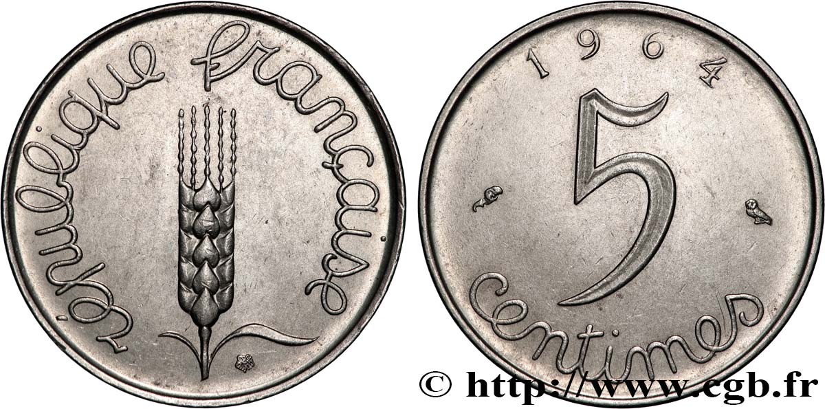 5 centimes Épi 1964  F.124/6 AU 
