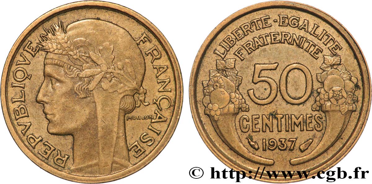 50 centimes Morlon 1937  F.192/13 SPL+ 