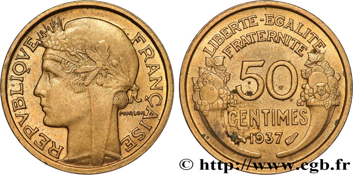 50 centimes Morlon 1937  F.192/13 SPL+ 