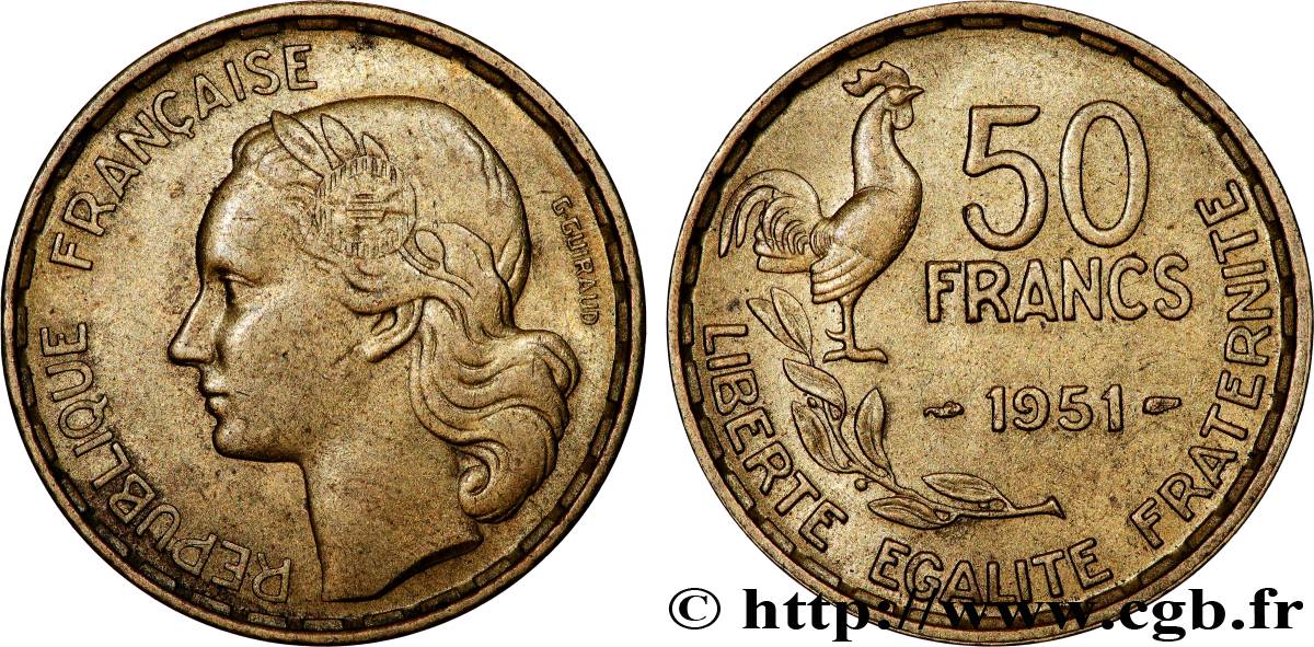 50 francs Guiraud 1951  F.425/5 AU 