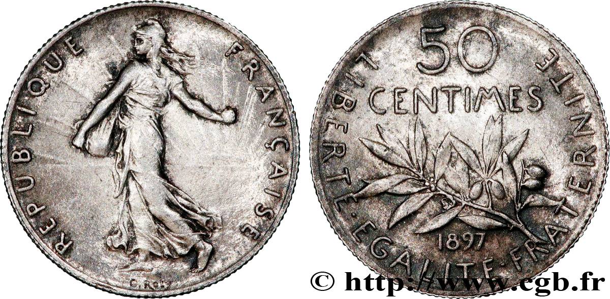 50 centimes Semeuse 1897 Paris F.190/1 TTB+ 