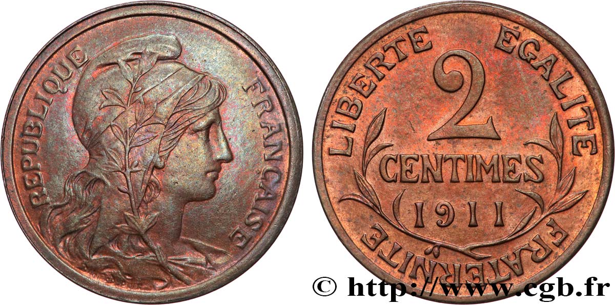 2 centimes Daniel-Dupuis 1911 Paris F.110/14 SUP62 