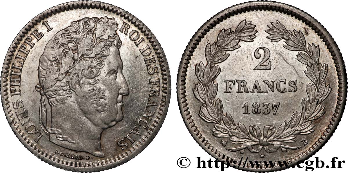 2 francs Louis-Philippe 1837 Rouen F.260/59 MBC+ 