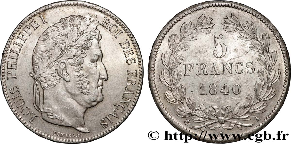 5 francs IIe type Domard 1840 Paris F.324/83 q.SPL 