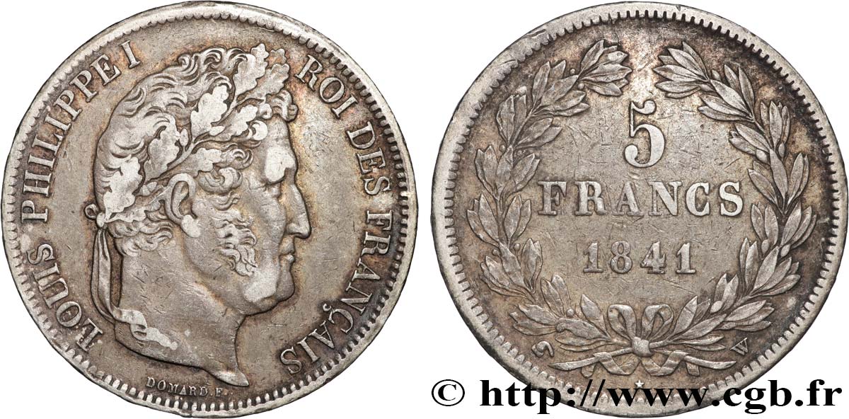 5 francs IIe type Domard 1841 Lille F.324/94 BB 