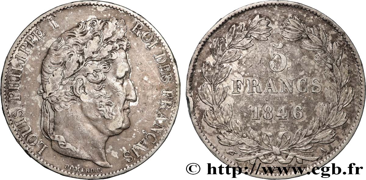 5 francs IIIe type Domard 1846 Paris F.325/10 XF 