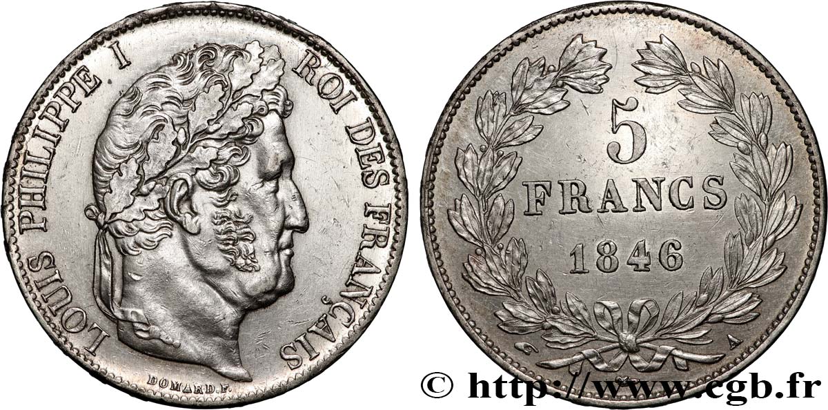 5 francs IIIe type Domard 1846 Paris F.325/10 SUP 