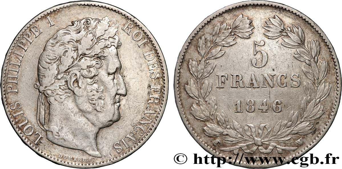 5 francs IIIe type Domard 1846 Lille F.325/13 TTB 