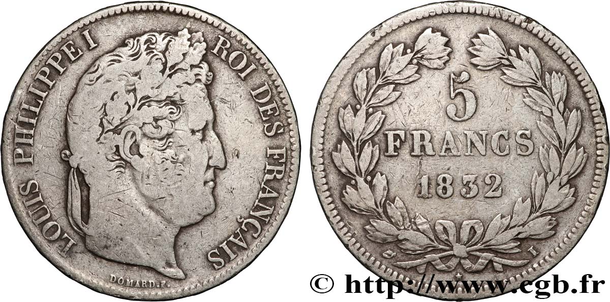 5 francs, IIe type Domard 1832 Limoges F.324/6 MB 