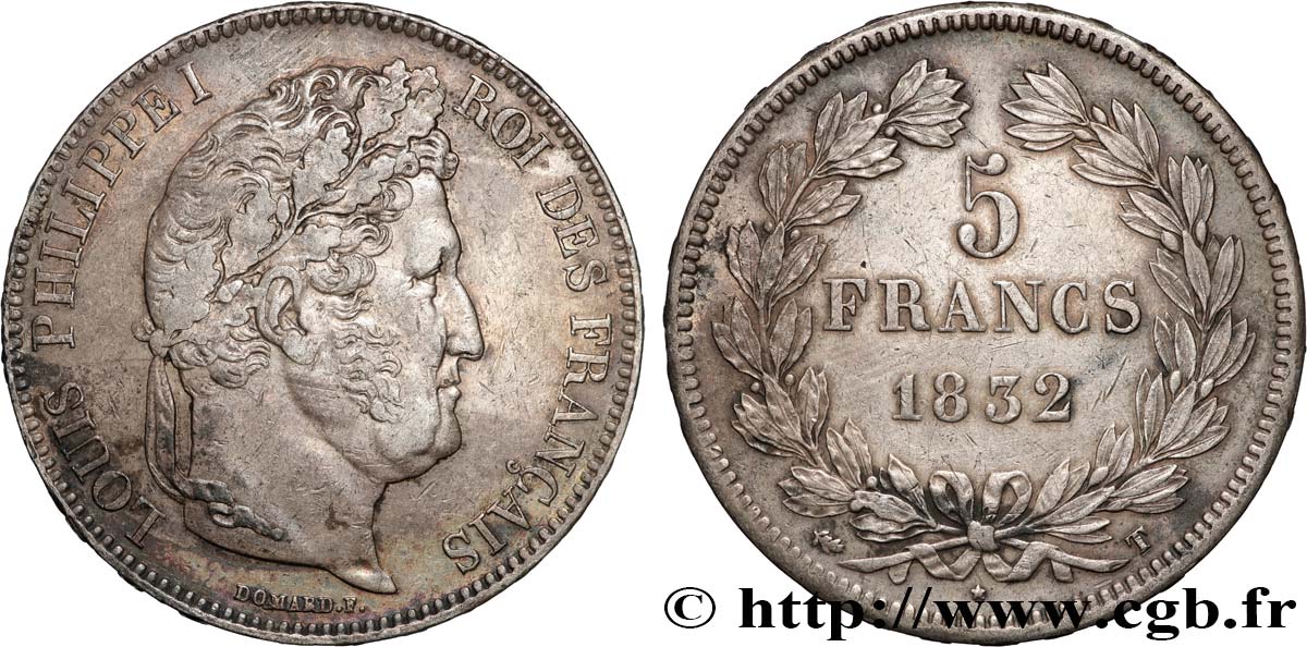 5 francs IIe type Domard 1832 Nantes F.324/12 q.SPL 