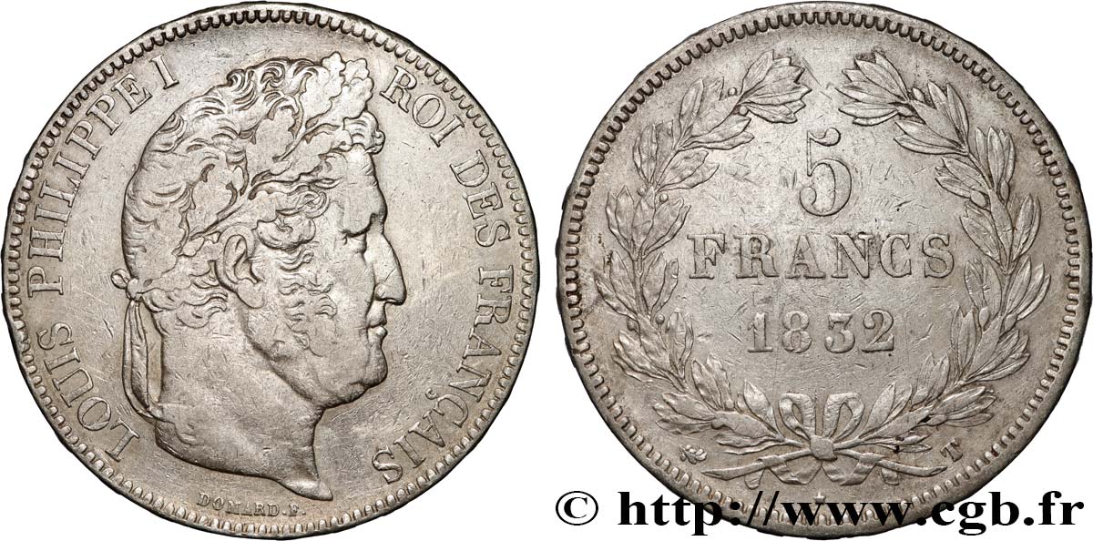 5 francs IIe type Domard 1832 Nantes F.324/12 fSS 